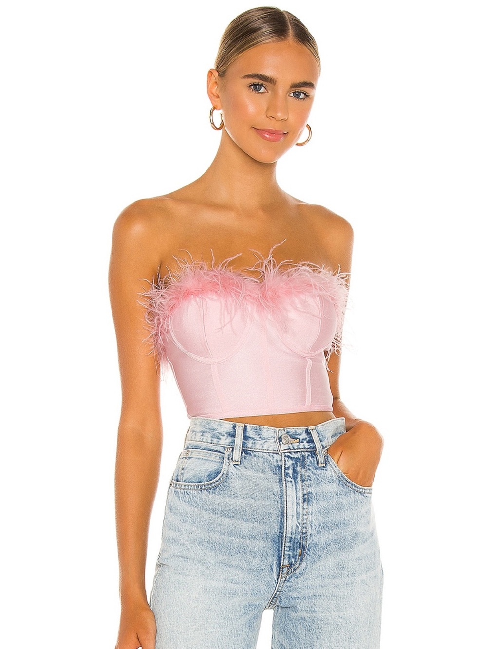 Superdown Romona Bustier Top in Blush